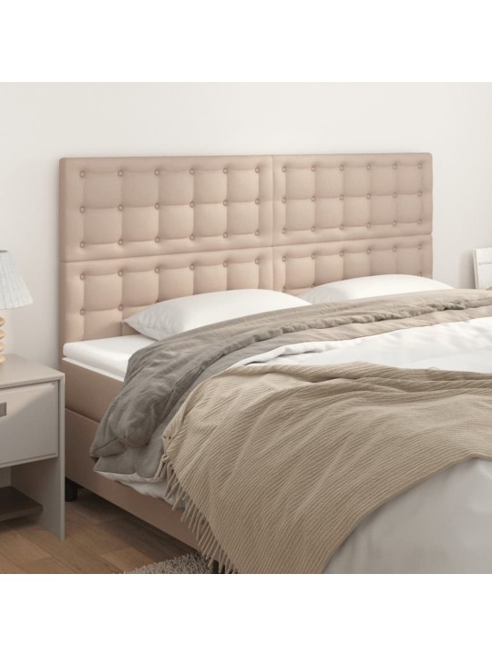Čela postele 4 ks cappuccino 100x5x78/88 cm umělá kůže