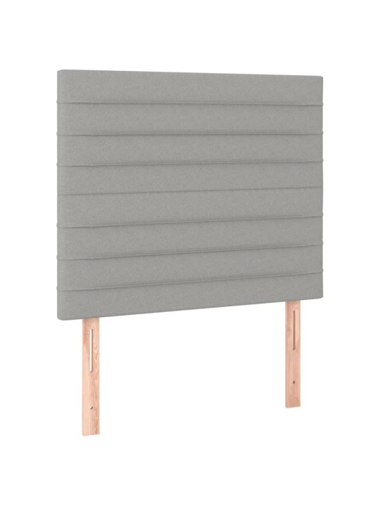 Čela postele 2 ks světle šedá 80x5x78/88 cm textil