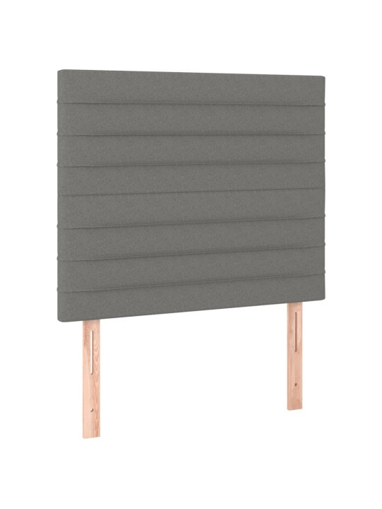 Čelo postele 2 ks tmavě šedé 80 x 5 x 78/88 cm textil