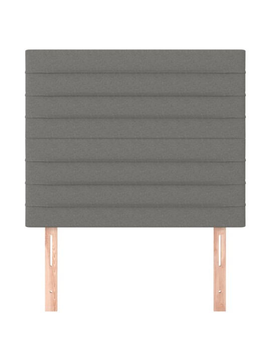 Čelo postele 2 ks tmavě šedé 80 x 5 x 78/88 cm textil