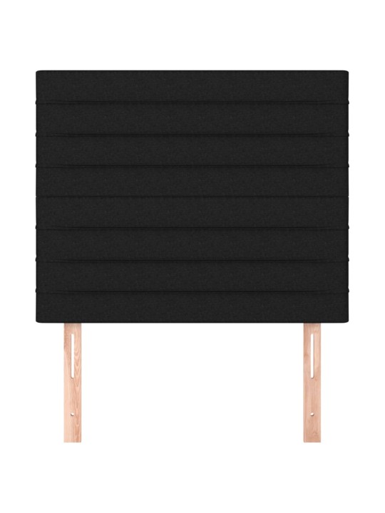 Čelo postele 2 ks černé 80 x 5 x 78/88 cm textil