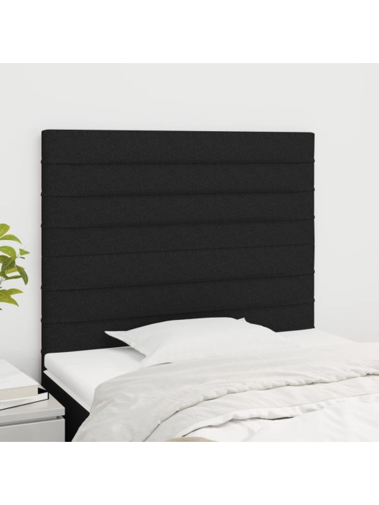 Čelo postele 2 ks černé 80 x 5 x 78/88 cm textil