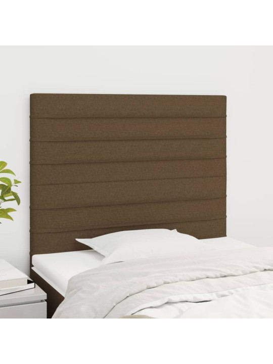 Čelo postele 2 ks tmavě hnědé 80 x 5 x 78/88 cm textil