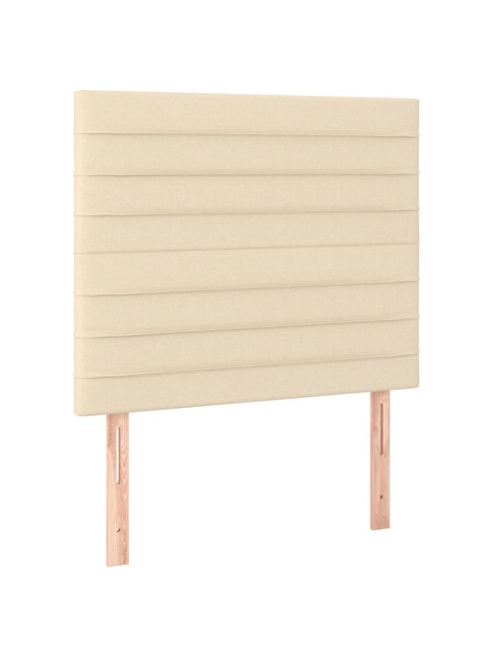 Čelo postele 2 ks krémové 80 x 5 x 78/88 cm textil