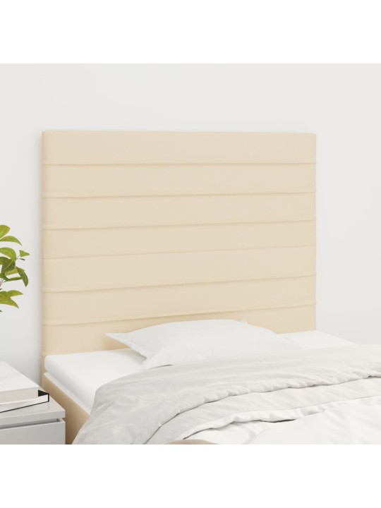 Čelo postele 2 ks krémové 80 x 5 x 78/88 cm textil