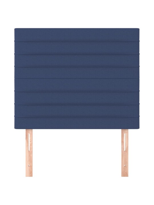 Čelo postele 2 ks modré 80 x 5 x 78/88 cm textil
