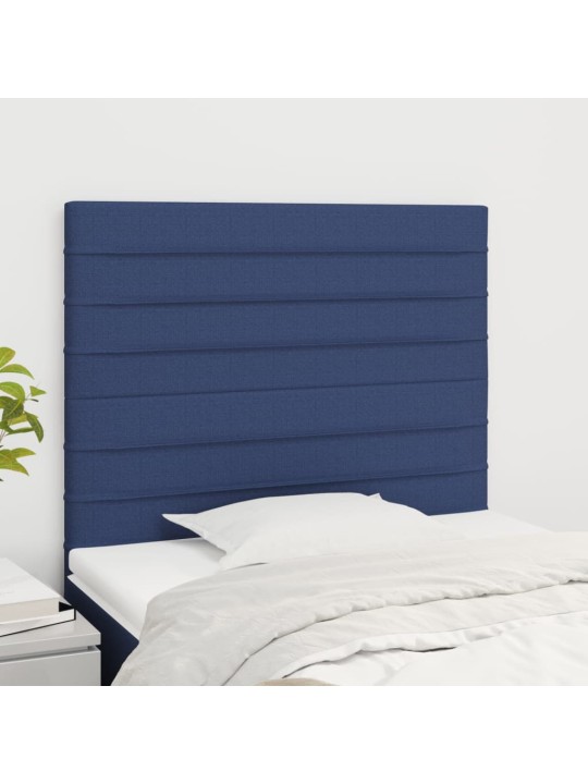 Čelo postele 2 ks modré 80 x 5 x 78/88 cm textil