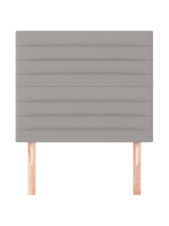 Čelo postele 2 ks světle šedé 90x5x78/88 cm textil