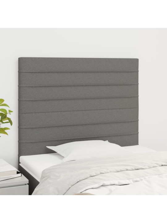 Čelo postele 2 ks tmavě šed 90x5x78/88 cm textil