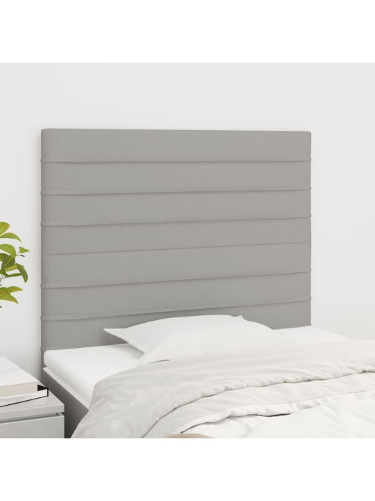 Čelo postele 2 ks světle šedé 100 x 5 x 78/88 cm samet