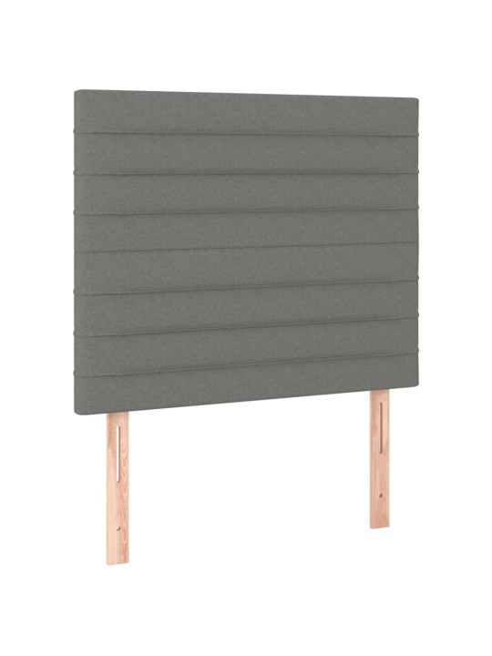 Čelo postele 2 ks tmavě šedé 100 x 5 x 78/88 cm samet