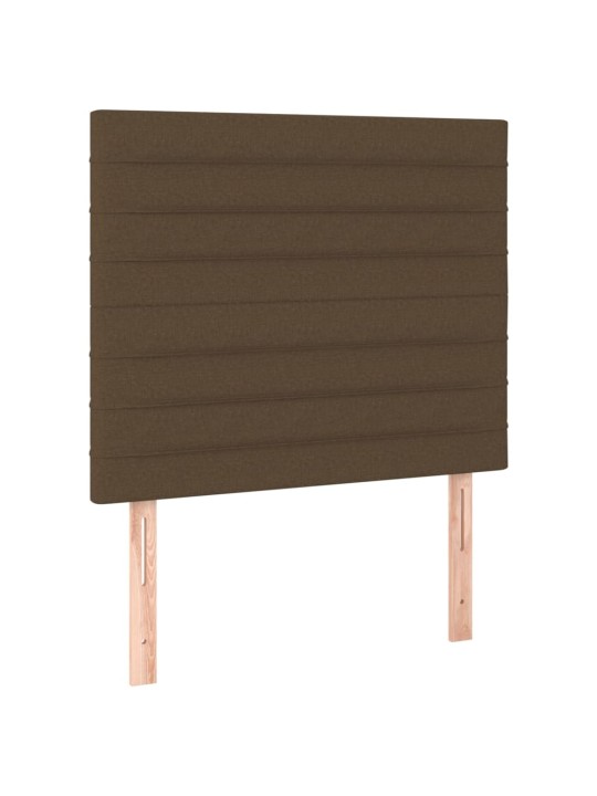 Čelo postele 2 ks tmavě hnědé 100x5x78/88 cm textil