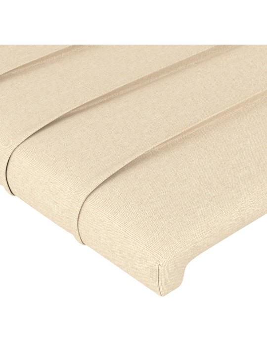 Čelo postele 2 ks krémové 100x5x78/88 cm textil