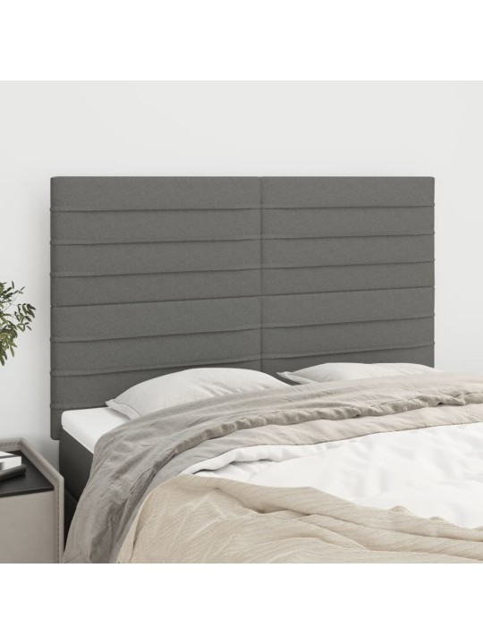 Čela postele 4 ks tmavě šedá 72 x 5 x 78/88 cm textil