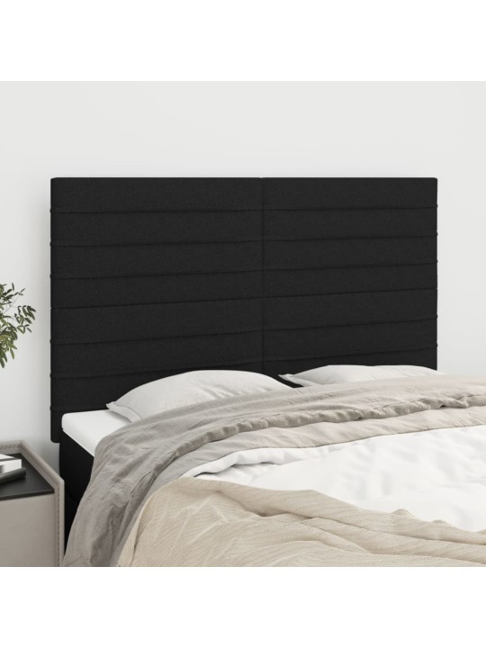 Čela postele 4 ks černá 72 x 5 x 78/88 cm textil