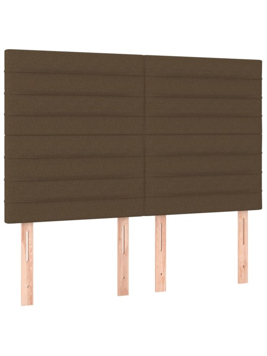 Čela postele 4 ks tmavě hnědá 72 x 5 x 78/88 cm textil