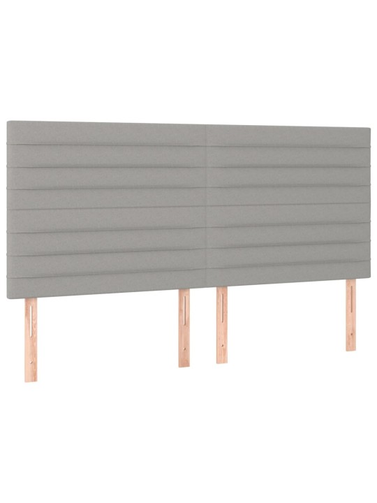 Čela postele 4 ks světle šedá 80x5x78/88 cm textil