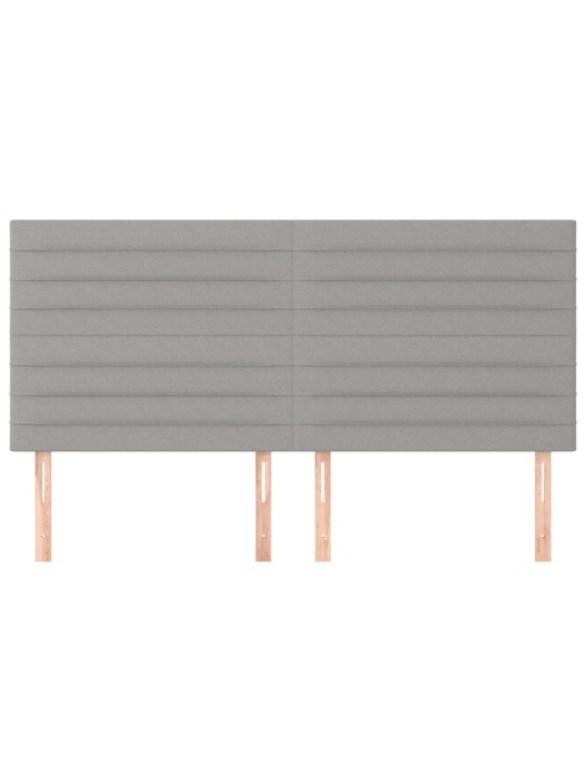 Čela postele 4 ks světle šedá 80x5x78/88 cm textil