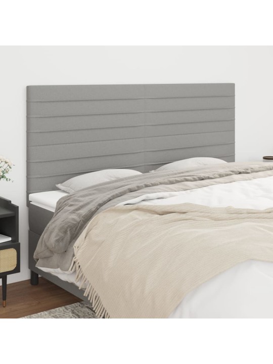 Čela postele 4 ks světle šedá 80x5x78/88 cm textil