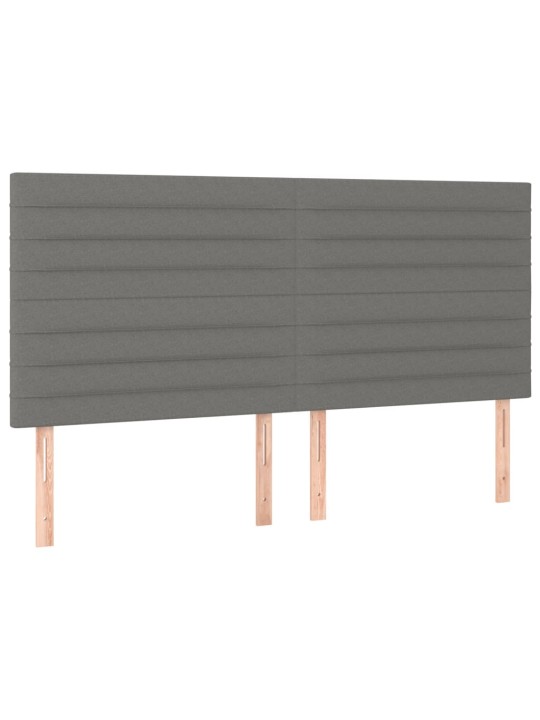 Čelo postele 4 ks tmavě šedé 80 x 5 x 78/88 cm textil
