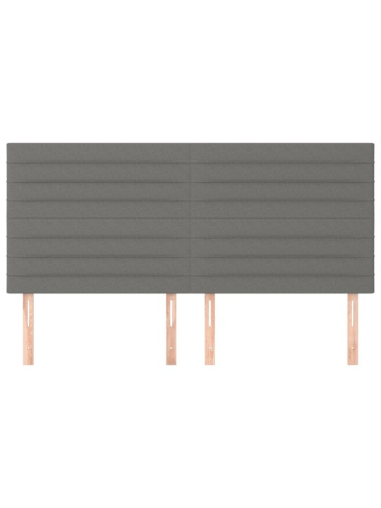 Čelo postele 4 ks tmavě šedé 80 x 5 x 78/88 cm textil
