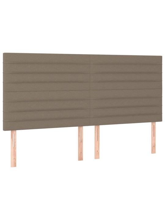 Čela postele 4 ks taupe 80 x 5 x 78/88 cm textil