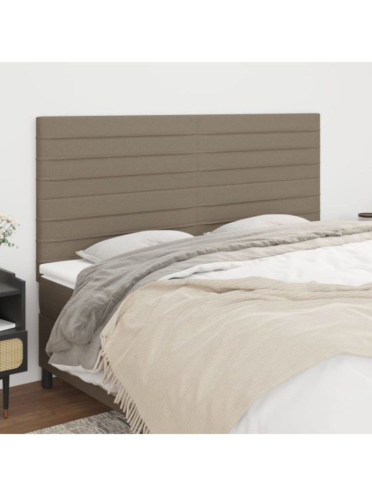 Čela postele 4 ks taupe 80 x 5 x 78/88 cm textil