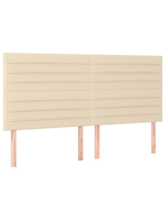 Čelo postele 4 ks krémové 80 x 5 x 78/88 cm textil