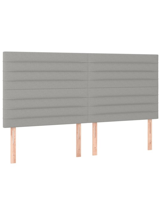 Čelo postele 4 ks světle šedé 90x5x78/88 cm textil
