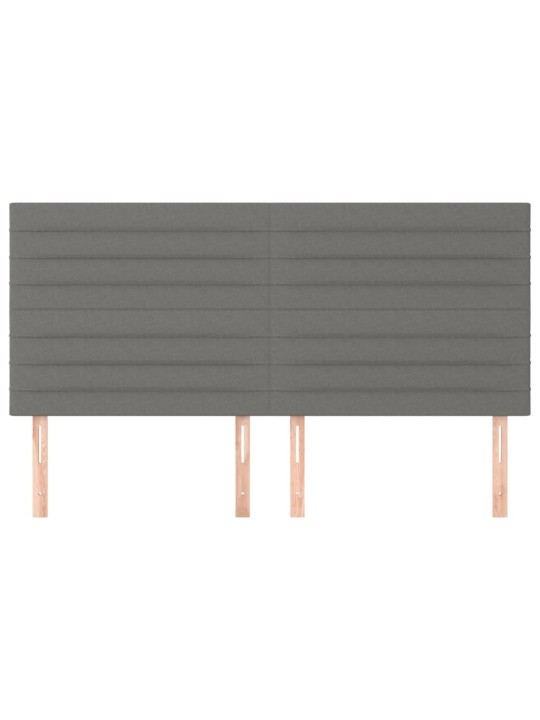 Čelo postele 4 ks tmavě šed 90x5x78/88 cm textil