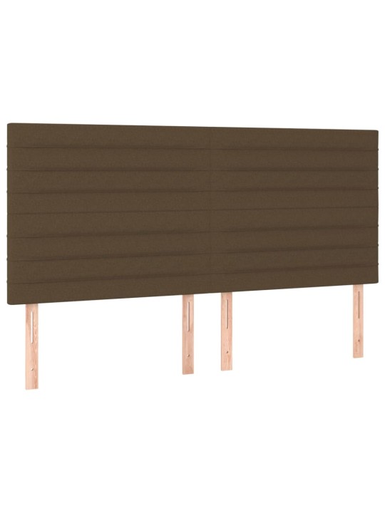 Čelo postele 4 ks tmavě hnědé 100x5x78/88 cm textil