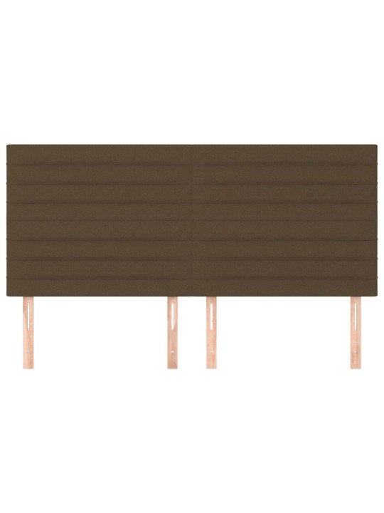 Čelo postele 4 ks tmavě hnědé 100x5x78/88 cm textil