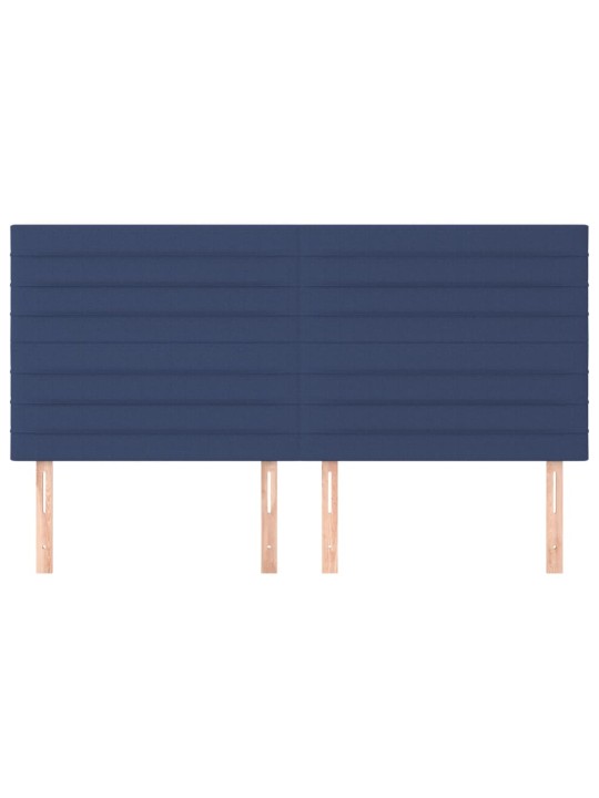 Čelo postele 4 ks modré 100x5x78/88 cm textil