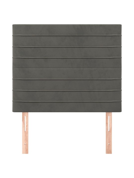 Čelo postele 2 ks tmavě šed 90x5x78/88 cm samet
