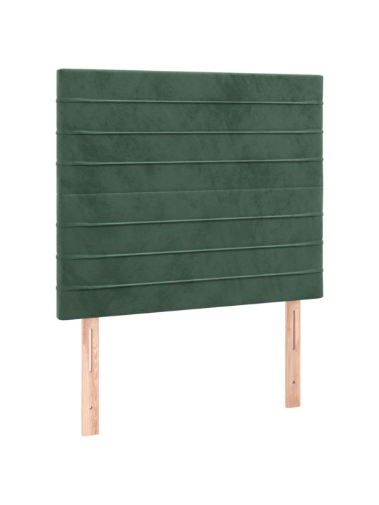 Čelo postele 2 ks tmavě zelené 90x5x78/88 cm samet