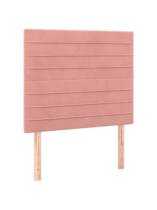 Čelo postele 2 ks růžové 90x5x78/88 cm samet