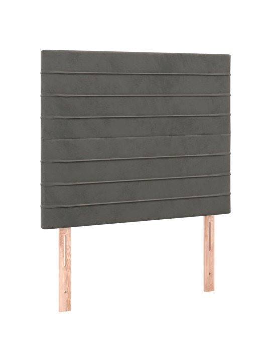 Čelo postele 2 ks tmavě šedé 100 x 5 x 78/88 cm samet