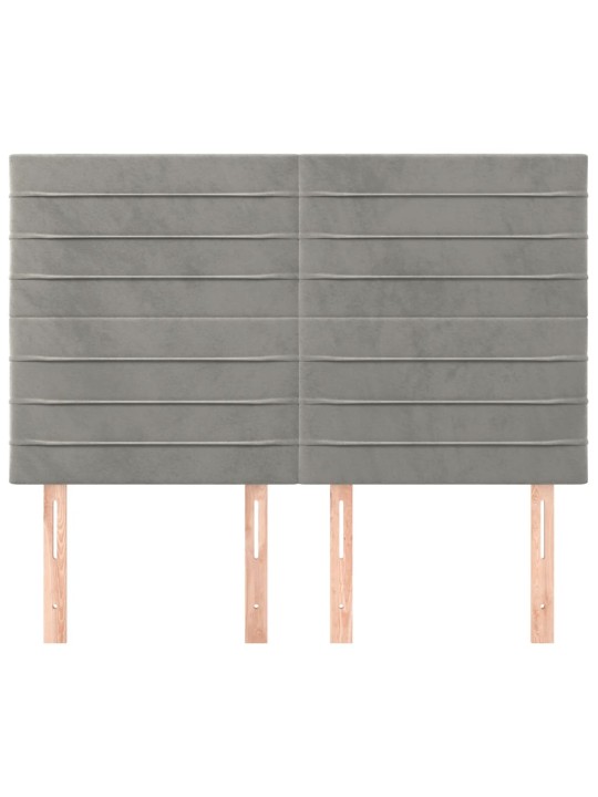 Čela postele 4 ks světle šedá 72 x 5 x 78/88 cm samet