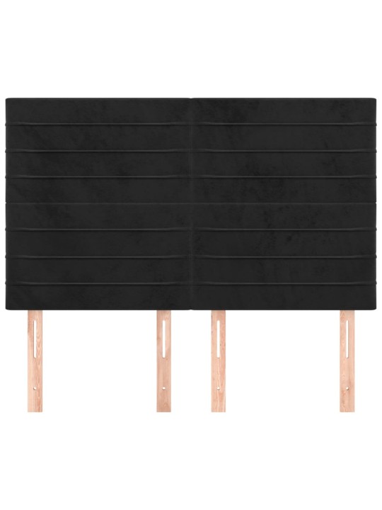 Čela postele 4 ks černá 72 x 5 x 78/88 cm samet