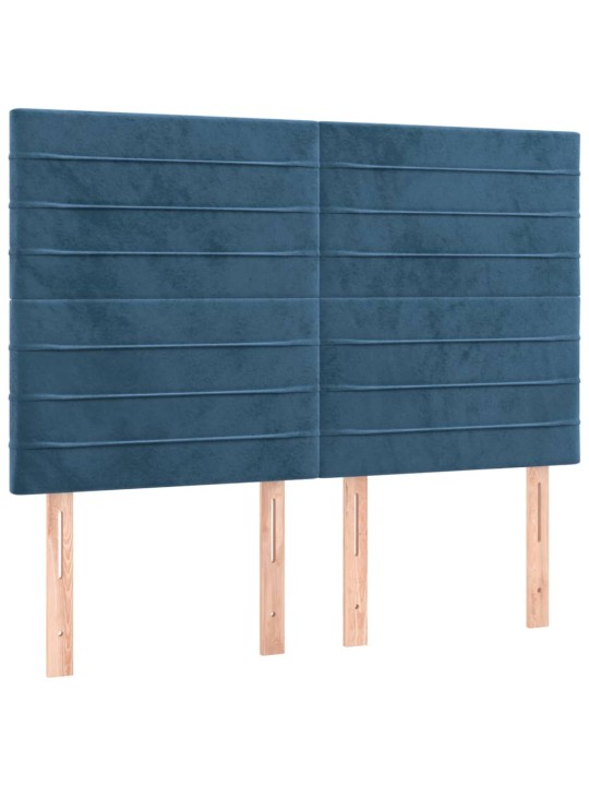 Čela postele 4 ks tmavě modrá 72 x 5 x 78/88 cm samet