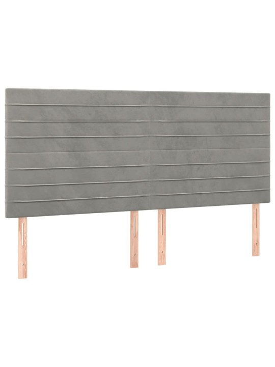Čelo postele 4 ks světle šedé 90x5x78/88 cm samet