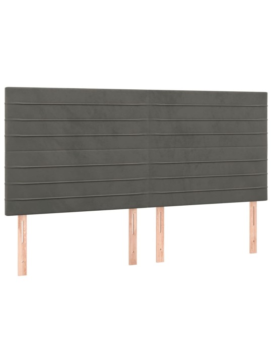 Čelo postele 4 ks tmavě šed 90x5x78/88 cm samet
