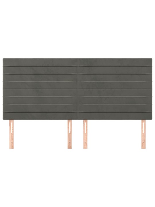 Čelo postele 4 ks tmavě šed 90x5x78/88 cm samet