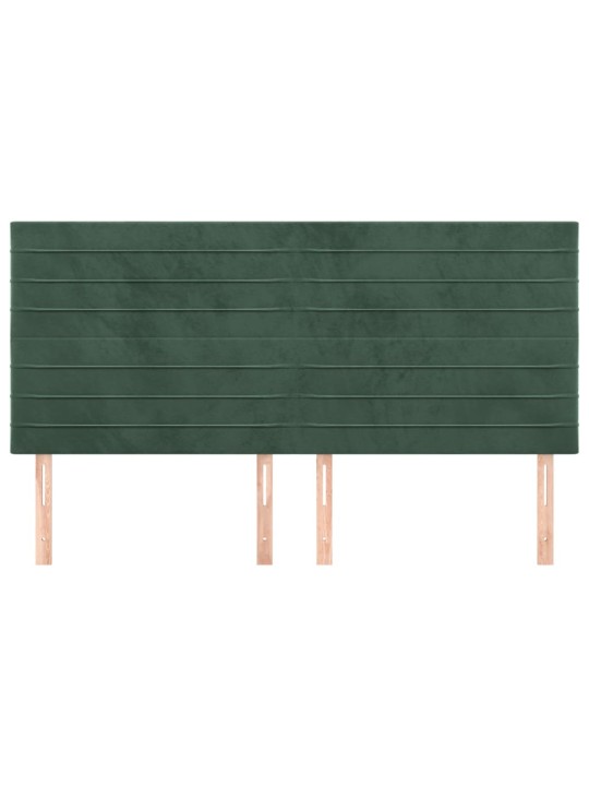 Čelo postele 4 ks tmavě zelené 90x5x78/88 cm samet