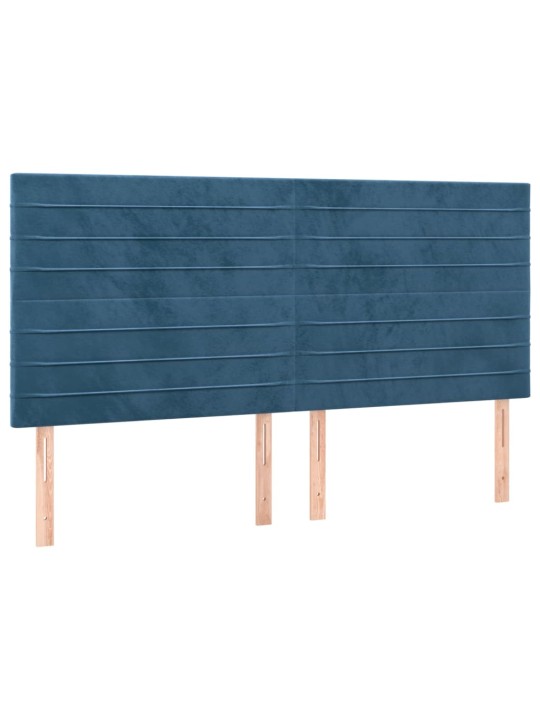 Čelo postele 4 ks tmavě modré 90x5x78/88 cm samet