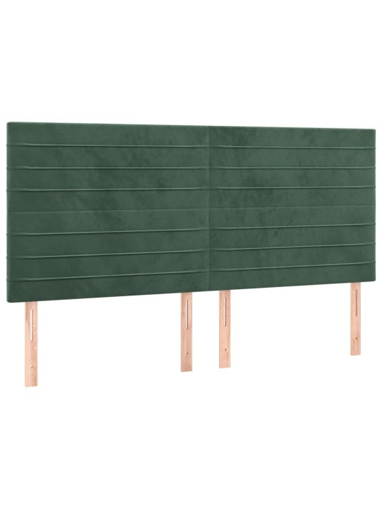 Čelo postele 4 ks tmavě zelené 100x5x78/88 cm samet