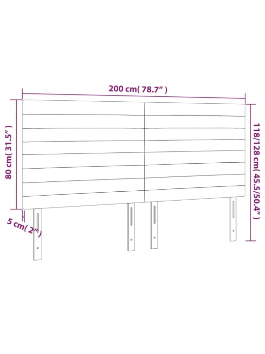 Čelo postele 4 ks růžové 100x5x78/88 cm samet