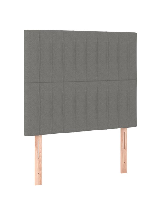 Čelo postele 2 ks tmavě šedé 80 x 5 x 78/88 cm textil
