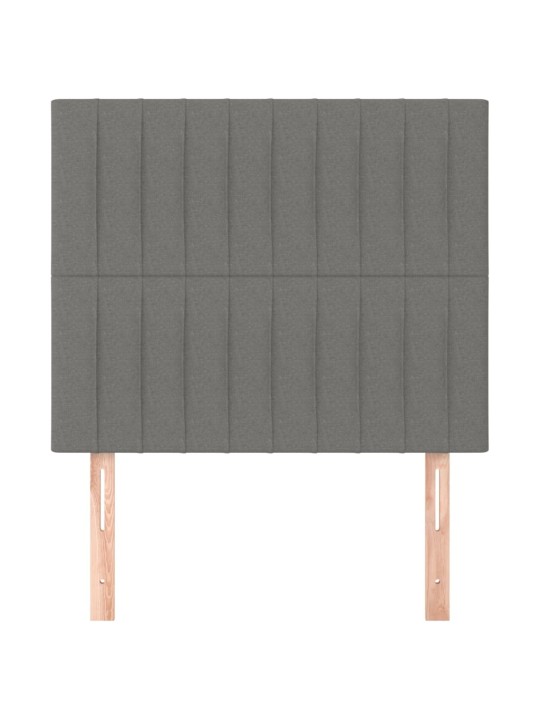 Čelo postele 2 ks tmavě šedé 80 x 5 x 78/88 cm textil