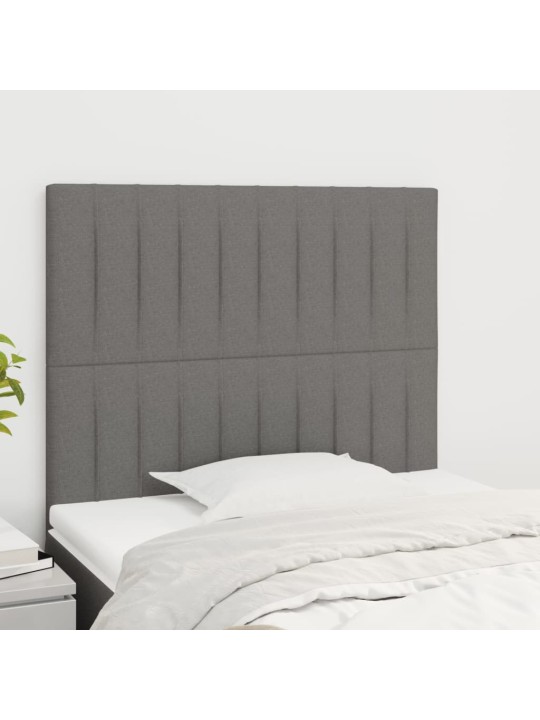 Čelo postele 2 ks tmavě šedé 80 x 5 x 78/88 cm textil
